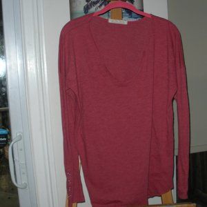 Free People Oversized Cherry Red Tee SZ: Small